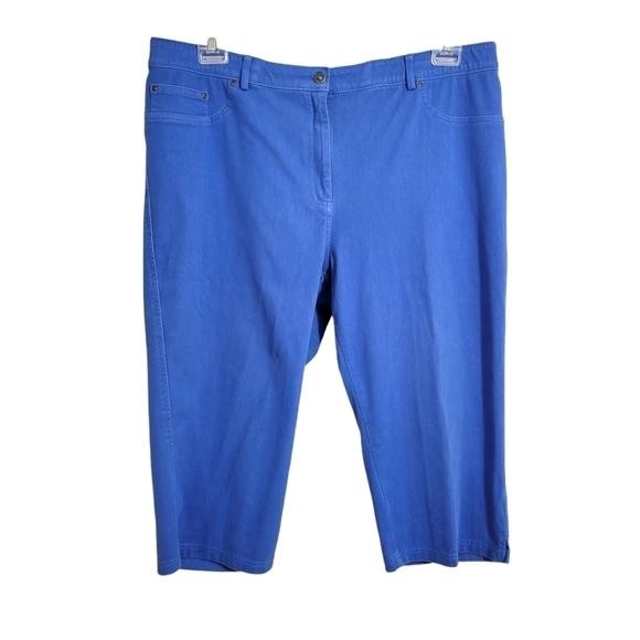 Ruby Rd Blue Long Bermuda Denim Stretch Shorts - Picture 1 of 4